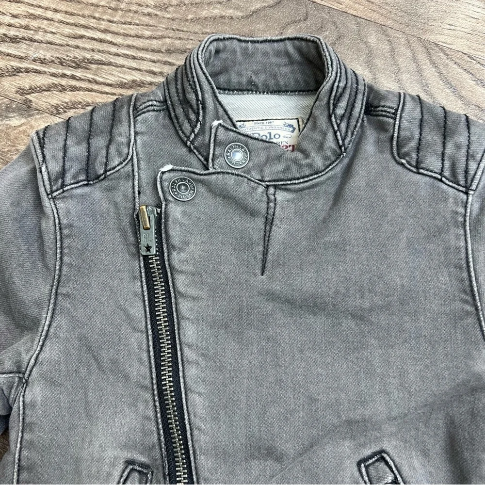Ralph Lauren Grey Denim Moto Jacket 2T toddler